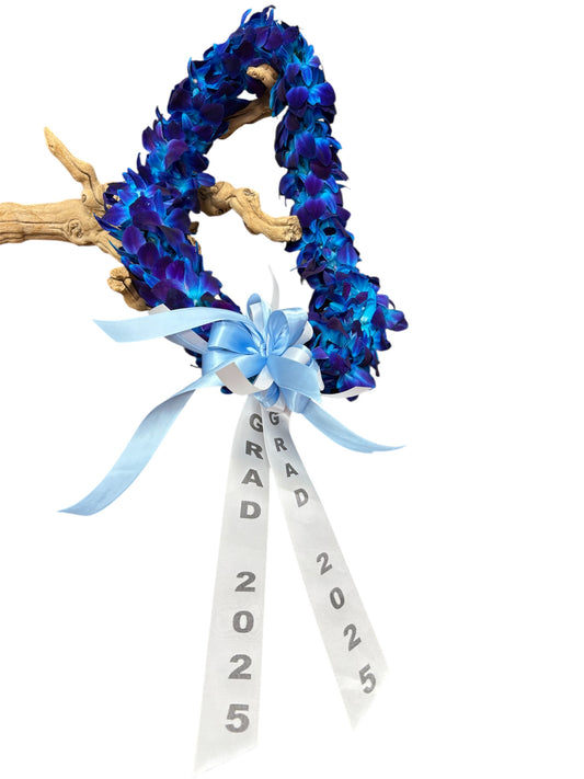 Royal Blue Dendrobium Orchid Lei
