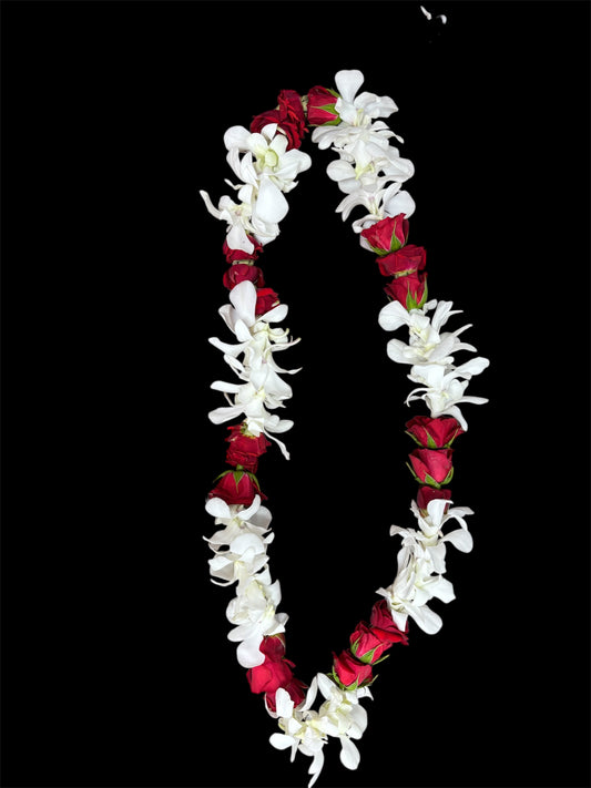 Red and White Lei